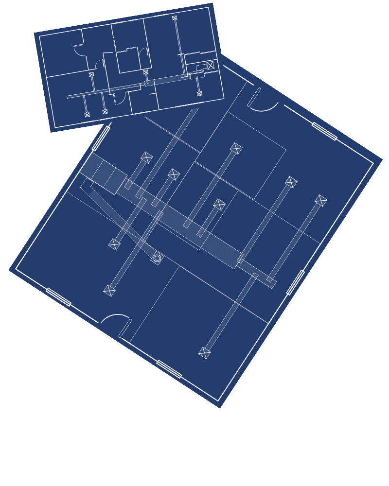 Residential HVAC duct work blueprints