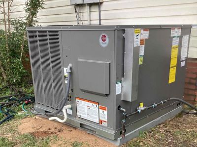 New HVAC unit installed outside a home